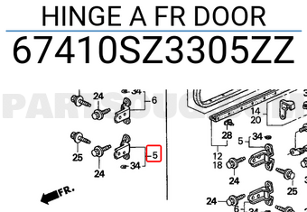 Honda 67410SZ3305ZZ HINGE A FR DOOR