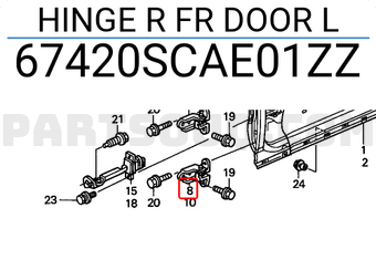Honda 67420SCAE01ZZ HINGE R FR DOOR L