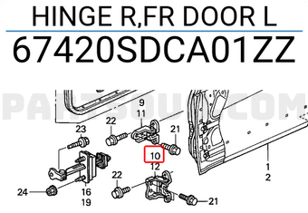 Honda 67420SDCA01ZZ HINGE R,FR DOOR L