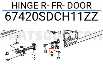 Honda 67420SDCH11ZZ HINGE R- FR- DOOR