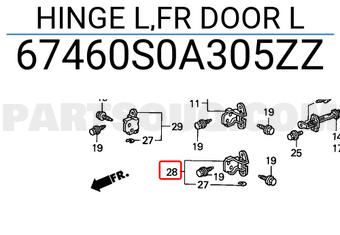 Honda 67460S0A305ZZ HINGE L,FR DOOR L