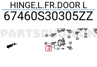 Honda 67460S30305ZZ HINGE,L.FR.DOOR L