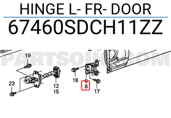 Honda 67460SDCH11ZZ HINGE L- FR- DOOR