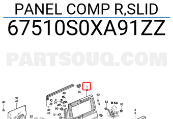 Honda 67510S0XA91ZZ PANEL COMP R,SLID