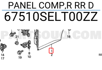 Honda 67510SELT00ZZ PANEL COMP,R RR D