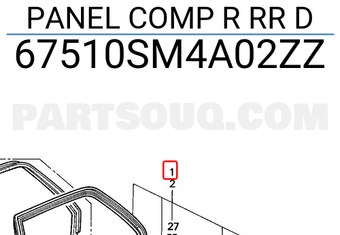 Honda 67510SM4A02ZZ PANEL COMP R RR D