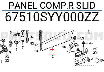 Honda 67510SYY000ZZ PANEL COMP,R SLID