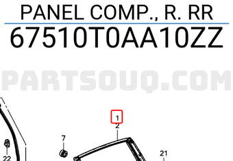 Honda 67510T0AA10ZZ PANEL COMP., R. RR