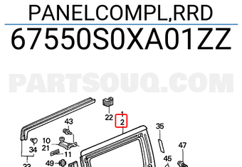 Honda 67550S0XA01ZZ PANELCOMPL,RRD