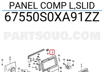 Honda 67550S0XA91ZZ PANEL COMP L,SLID