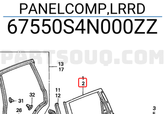 Honda 67550S4N000ZZ PANELCOMP,LRRD