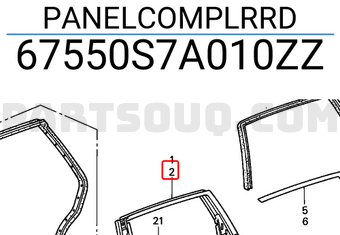 Honda 67550S7A010ZZ PANELCOMPLRRD