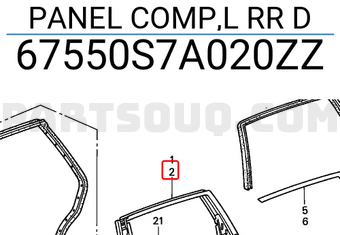 Honda 67550S7A020ZZ PANEL COMP,L RR D