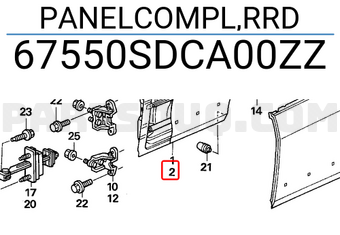 Honda 67550SDCA00ZZ PANELCOMPL,RRD