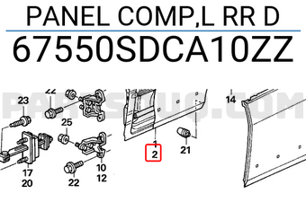 Honda 67550SDCA10ZZ PANEL COMP,L RR D
