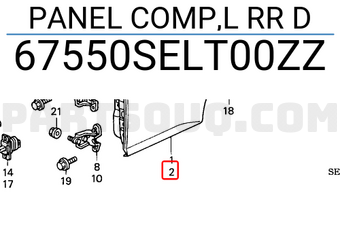 Honda 67550SELT00ZZ PANEL COMP,L RR D