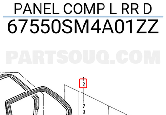 Honda 67550SM4A01ZZ PANEL COMP L RR D