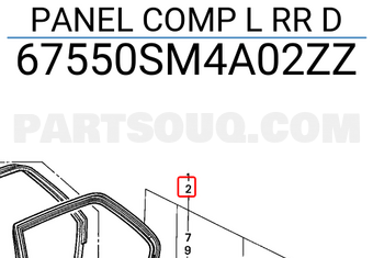 Honda 67550SM4A02ZZ PANEL COMP L RR D