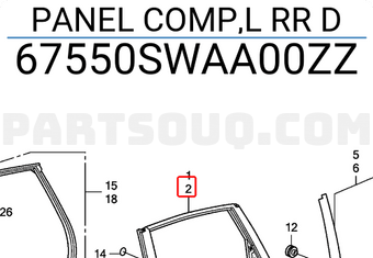 Honda 67550SWAA00ZZ PANEL COMP,L RR D