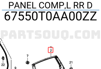 Honda 67550T0AA00ZZ PANEL COMP,L RR D