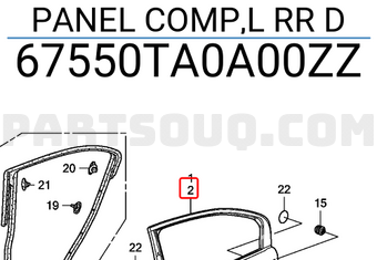 Honda 67550TA0A00ZZ PANEL COMP,L RR D