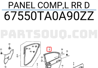 Honda 67550TA0A90ZZ PANEL COMP,L RR D