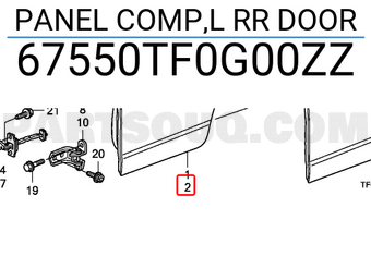 Honda 67550TF0G00ZZ PANEL COMP,L RR DOOR