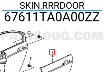 Honda 67611TA0A00ZZ SKIN,RRRDOOR