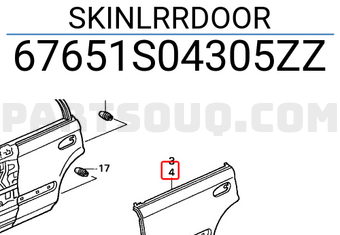 Honda 67651S04305ZZ SKINLRRDOOR