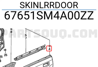 Honda 67651SM4A00ZZ SKINLRRDOOR