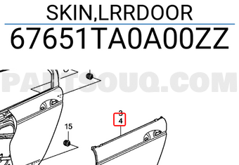 Honda 67651TA0A00ZZ SKIN,LRRDOOR