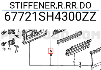Honda 67721SH4300ZZ STIFFENER,R.RR.DO