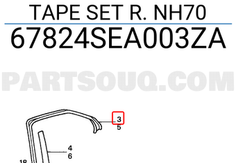 Honda 67824SEA003ZA TAPE SET R. NH70