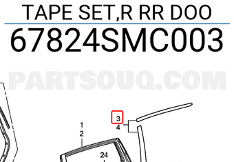 Honda 67824SMC003 TAPE SET,R RR DOO