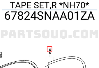 Honda 67824SNAA01ZA TAPE SET,R *NH70*