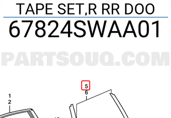 Honda 67824SWAA01 TAPE SET,R RR DOO