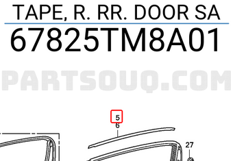 Honda 67825TM8A01 TAPE, R. RR. DOOR SA
