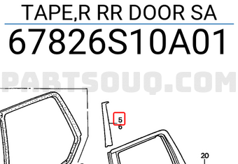 Honda 67826S10A01 TAPE,R RR DOOR SA