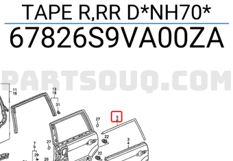 Honda 67826S9VA00ZA TAPE R,RR D*NH70*