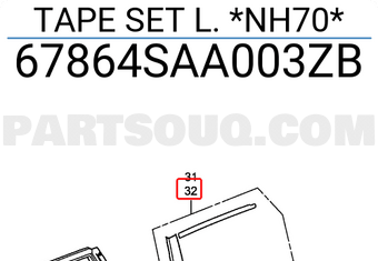 Honda 67864SAA003ZB TAPE SET L. *NH70*