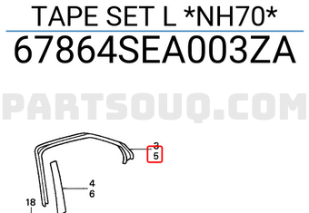 Honda 67864SEA003ZA TAPE SET L *NH70*