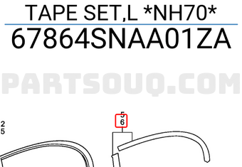 Honda 67864SNAA01ZA TAPE SET,L *NH70*