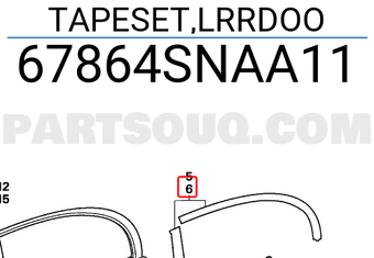 Honda 67864SNAA11 TAPESET,LRRDOO