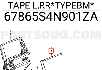 Honda 67865S4N901ZA TAPE L,RR*TYPEBM*