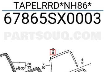 Honda 67865SX0003 TAPELRRD*NH86*