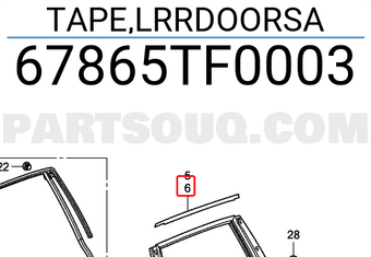 Honda 67865TF0003 TAPE,LRRDOORSA