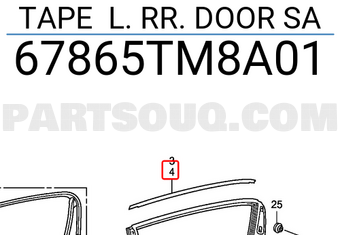 Honda 67865TM8A01 TAPE L. RR. DOOR SA