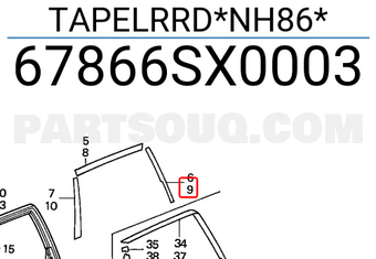 Honda 67866SX0003 TAPELRRD*NH86*