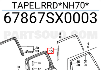 Honda 67867SX0003 TAPEL,RRD*NH70*