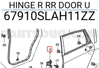 Honda 67910SLAH11ZZ HINGE R RR DOOR U